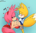  age_difference amy_rose anthro berkthejerk big_breasts bodily_fluids breast_play breasts canid canine cum cum_on_breasts duo eulipotyphlan female fox genital_fluids genitals hedgehog male male/female mammal miles_prower penis sega sex sonic_the_hedgehog_(series) titfuck 