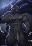  abs absurd_res anthro armpit_hair balls biceps big_penis black_body black_fur blaidd_(elden_ring) bodily_fluids body_hair canid canine canis cape cape_only cloak clothing elden_ring fangs fenwick_art flaccid foreskin fromsoftware fur genital_fluids genitals hi_res humanoid_genitalia humanoid_penis looking_at_viewer male mammal melee_weapon mostly_nude muscular muscular_anthro muscular_male nipples nude pecs penis pubes scar solo standing teeth video_games weapon wolf 
