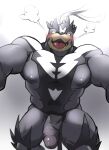  absurd_res anthro blush genitals grey_body hi_res humanoid_genitalia humanoid_penis legendary_pok&eacute;mon maldu male muscular muscular_anthro muscular_male nintendo pecs penis pok&eacute;mon pok&eacute;mon_(species) single_strike_style_urshifu solo tongue urshifu video_games 