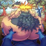  absurd_res big_breasts big_butt breasts butt detailed_background female forest hi_res hot_dogging huge_breasts huge_butt moomis morbidly_obese morbidly_obese_female nintendo obese obese_female overweight overweight_female plant pok&eacute;mon pok&eacute;mon_(species) sitting tree typhlosion video_games wide_hips 