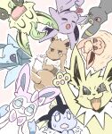  ambiguous_gender black_body blue_body blush bodily_fluids brown_body brown_tail_(artist) canid canine cigarette eevee eeveelution espeon eyewear feral flareon fluffy fur glaceon glasses happy jolteon leafeon mammal nintendo open_mouth pok&eacute;mon pok&eacute;mon_(species) ribbons smile smoking sweat sylveon umbreon vaporeon video_games yellow_body yellow_fur 