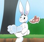  absurd_res alternate_version_at_source anthro barefoot duo electricsnowfox feet foot_focus fur hi_res lagomorph leporid male mammal mouse murid murine nude outside rabbit rodent sitting soles solo_focus white_body white_fur 