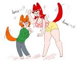  animal_humanoid barefoot blush breasts brother brother_and_sister cat_humanoid cleavage clothed clothing cookie_(guronolock) dancing feet felid felid_humanoid feline feline_humanoid female guronolock happy hi_res humanoid male mammal mammal_humanoid miss_cake sibling sister sparkles tail_motion tailwag young 