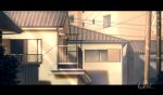  absurdres balcony building hakuurei_amano highres house letterboxed no_humans original outdoors power_lines scenery shadow sunset utility_pole watermark window 