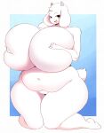  2022 5_fingers absurd_res angstrom anthro belly big_breasts boss_monster bovid breasts caprine curvy_figure female fingers fur genitals hi_res horn huge_breasts huge_hips huge_thighs hyper hyper_breasts looking_at_viewer mammal nude open_mouth overweight overweight_anthro overweight_female pussy solo thick_thighs toriel undertale undertale_(series) video_games voluptuous white_body white_fur wide_hips 