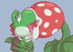  ambiguous_gender bodily_fluids deep_throat drooling elemental_creature extreme_french_kiss flora_fauna french_kissing hi_res kissing leaf lips lizard mario_bros neck_bulge nintendo oral piranha_plant plant reptile saliva scalie tears thick_lips tongue ungulatr video_games vines yoshi 