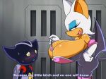  anthro big_breasts blush bodily_fluids bokkun breasts chiropteran cleavage clothed clothing conditional_dnp digitaldomain123 duo edited_screencap female huge_breasts jewelry male mammal necklace rouge_the_bat sega sonic_the_hedgehog_(series) sonic_x sweat wings 