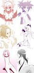  6+girls 6girls ass bb big_breasts breasts censored disgaea etna flat_chest highres k-on! large_breasts marona marona_(phantom_brave) monochrome multiple_girls nipples nippon_ichi phantom_brave phantom_kingdom pram rozalin tainaka_ritsu wings 