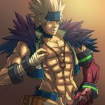  abs dungeon_and_fighter dungeon_fighter_online gradient gradient_background lowres male male_focus masturbation muscle muscles nipples penis sexy slayer slayer_(dungeon_and_fighter) solo testicles white_hair 