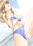  bikini blush censored covering dildo highres pussy swimsuit 