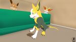  16:9 anatomically_correct angry animal_genitalia animal_penis bodily_fluids boltund braixen canid canine canine_penis carpet desperation eevee feral furniture genital_fluids genitals group hi_res lycadio male mammal nintendo peeing penis pok&eacute;mon pok&eacute;mon_(species) sad sofa trio urine video_games watersports widescreen 