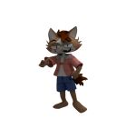  alpha_channel anthro bottomwear brown_body brown_fur brown_hair clothing cutoffs denim denim_clothing domestic_cat eyewear felid feline felis flannel fur gesture glasses hair male mammal shorts solo sticks_(beeboirl) tbruh196 thumbs_up white_body white_fur 