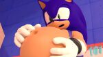  16:9 3d_(artwork) 4k absurd_res anthro belly big_belly blender_(software) blue_body blue_fur blue_hair clothing digital_media_(artwork) eulipotyphlan fur gloves green_eyes hair handwear hedgehog hi_res inflation male mammal navel onehundredandone sega solo sonic_the_hedgehog sonic_the_hedgehog_(series) video_games widescreen 