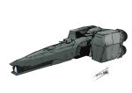  absurdres cannon from_side highres luse_maonang no_humans official_art otome_gee_sekai_wa_mob_ni_kibishii_sekai_desu production_art science_fiction sketch spacecraft vehicle_focus vehicle_name 