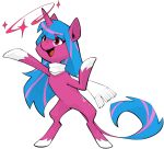  alpha_channel blue_hair blue_tail dar_(artist) equid equine fan_character female feral hair hasbro hi_res hooves horn long_tail magic mammal my_little_pony open_mouth open_smile pink_body red_eyes scarf simple_background smile solo standing transparent_background unicorn 