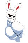  ambiguous_gender anthro big_butt butt chikn_nuggit hi_res huge_butt iscream_(chikn_nuggit) lagomorph leporid looking_at_viewer looking_back looking_back_at_viewer mammal nude rabbit simple_background solo sssonic2 white_background white_body 