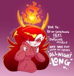  &lt;3 &lt;3_eyes 2020 bangs blush blush_lines bodily_fluids clothed clothing demon digital_media_(artwork) disney english_text eyelashes eyeliner fangs female fingers fire glistening glistening_hair gradient_background gradient_hair hair hair_over_eye hekapoo hi_res hoodie horn horned_humanoid huffslove humanoid humanoid_pointy_ears jagged_horn long_hair makeup mascara not_furry one_eye_obstructed onomatopoeia orange_eyes outline pale_skin pink_background red_clothing red_hair red_hoodie red_topwear shaded signature simple_background smile solo sound_effects star_vs._the_forces_of_evil sweat sweatdrop teeth text topwear underlined_text yellow_outline 