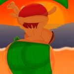  2022 3barts 4k absurd_res anthro beach big_breasts big_butt bovid breasts brown_body brown_fur butt caprine cleavage clothed clothing coconut coconut_bra curvaceous curvy_figure detailed_background digital_media_(artwork) drupe_(fruit) female fingers flower food fruit fur hair hi_res horn hourglass_figure huge_breasts huge_butt hula lammy_lamb mammal outside parappa_the_rapper plant rear_view red_hair sea seaside sheep short_hair solo sony_corporation sony_interactive_entertainment standing stretching sunset thick_thighs um_jammer_lammy video_games voluptuous water wide_hips 