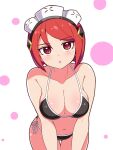  1girl azure_striker_gunvolt azure_striker_gunvolt_2 bikini bob_cut breasts cleavage cougar_(cougar1404) hair_ornament looking_at_viewer navel nowa_(gunvolt) red_eyes red_hair short_hair side-tie_bikini solo swimsuit 