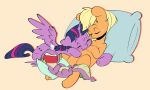  absurd_res applejack_(mlp) bodily_fluids bubble chub-wub cuddling dragon earth_pony equid equine eyes_closed fangs female freckles friendship_is_magic group hasbro hi_res horn horse male mammal my_little_pony onomatopoeia open_mouth orange_body pillow pony purple_body sleeping snot snot_bubble sound_effects spike_(mlp) text trio twilight_sparkle_(mlp) winged_unicorn wings zzz 