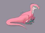  2022 ambiguous_gender claws digital_media_(artwork) dinosaur feral hi_res kyotoleopard pink_body pink_skin reptile scalie simple_background solo 