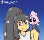  2_mouths anthro barefoot binary_drawing duo eyewear feet female glasses humanoid igglybuff male mawile mhicky93 mhicky_(mhicky93) multi_mouth nintendo pok&eacute;mon pok&eacute;mon_(species) simple_background soles tiva_(mhicky93) toes two_tone_feet video_games 