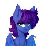  alpha_channel ambiguous_gender bat_pony bat_wings blue_body blue_fur ear_tuft equid fan_character fangs fur green_eyes hair hasbro hi_res mammal membrane_(anatomy) membranous_wings my_little_pony purple_hair shooshaa simple_background solo transparent_background tuft wing_claws wings 