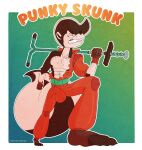  absurd_res bulge clothing hi_res male mammal mephitid metrothefox pogo_stick punky_skunk skunk solo torn_clothing 