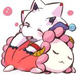  anthro bandai_namco bandanna blush cuddling digimon digimon_(species) digimon_ghost_game duo gammamon horn kerchief male night_cap pilomon sleeping white_body yuri_arisato 