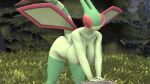 16:9 2021 3d_(artwork) anthro bent_over big_breasts breasts butt digital_media_(artwork) dnrud12 featureless_breasts female flygon grass green_body green_skin hand_on_object happy hi_res nintendo nude plant pok&eacute;mon pok&eacute;mon_(species) pok&eacute;morph pose rock smile solo source_filmmaker standing tree video_games widescreen wings 