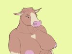  anthro big_breasts bovid bovine breasts cattle female mammal nipple_piercing nipples piercing snakedakyoot solo 