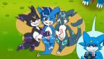  bandai_namco chicostyx digimon digimon_(species) dragon ejaculation fanmon genitals hair handjob male male/male penile penis reptile scalie sex shoru_(character) veemon void_(voidtails) yami_the_veemon 