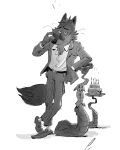  anthro biped birthday_cake bottomwear cake canid canine canis clothing dessert dreamworks duo eyewear food hi_res humanoid_hands male mammal mr._snake_(the_bad_guys) mr._wolf_(the_bad_guys) official_art pants pierreperifel reptile scalie shirt snake sunglasses the_bad_guys topwear wolf 