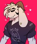  anthro asriel_dreemurr asriel_dreemurr_(god_form) baggy_clothing bovid caprine clothing ear_piercing goat hair horn lofihill long_ears long_hair looking_at_viewer male mammal piercing scarf shaded simple_background simple_coloring simple_shading smile solo stiches undertale undertale_(series) video_games 