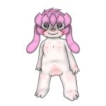  blush blush_lines boxy child dog_ears female genitals hair happy hi_res human mammal nipples nude pink_hair pussy shaded simple_background smile solo standing young 