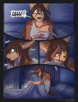  2021 anthro breasts canid canine canis clothed clothing comic conditional_dnp digital_media_(artwork) english_text female fur hair hi_res jackal mammal open_mouth scappo solo text tsenaya 