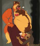  anthro belly big_belly big_nipples bodily_fluids body_hair breath canid canine canis chubby_male clothing cum cum_in_mouth cum_inside cum_on_face domestic_dog drooling duo fatpad fupa genital_fluids german_shepherd happy_trail herding_dog hi_res love_handles male male/male mammal mastiff molosser moobs nipples obese obese_male oral orgasm orgasm_face overhang overweight overweight_male panting pastoral_dog rottweiler saliva size_difference suspenders sweat tcw tcw_(character) tongue tongue_out underwear 