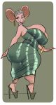  anthro big_breasts big_butt breasts butt clothing dress female hi_res high_heels huge_breasts huge_butt looking_at_viewer mammal murid murine pyredaemos rat rodent solo 