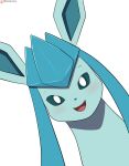  2021 absurd_res ambiguous_gender artist_name blue_body blue_ears blue_eyes blush eeveelution feral glaceon head_tilt hi_res looking_at_viewer nintendo patreon patreon_logo pok&eacute;mon pok&eacute;mon_(species) simple_background smile smiling_at_viewer solo tongue video_games white_background winick-lim 