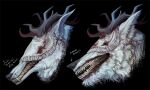  anthro antlers blood bloodborne bodily_fluids female fromsoftware fur horn obscured_eyes sharp_teeth solo sony_corporation sony_interactive_entertainment teeth unknown_artist vicar_amelia_(bloodborne) video_games white_body white_fur 