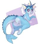  anthro anthrofied anus blush breasts eeveelution female genitals hi_res looking_back milkchaotea nintendo nude open_mouth pok&eacute;mon pok&eacute;mon_(species) pok&eacute;morph pussy simple_background solo vaporeon video_games 