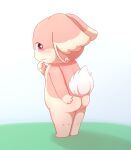  absurd_res audino blush butt female hi_res looking_at_viewer multicolored_body nintendo pink_body pink_eyes pok&eacute;mon pok&eacute;mon_(species) simple_background solo two_tone_body video_games white_background zwishi 