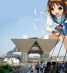  building_sex comiket cum futanari giantess masturbation penis photo school_uniform serafuku short_hair suzumiya_haruhi suzumiya_haruhi_no_yuuutsu testicles third-party_edit tokyo_big_sight what 