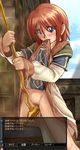  artist_request barrel blue_eyes box brown_hair censored cloud day fantasy flat_chest lineage long_sleeves masturbation mosaic_censoring pussy pussy_juice short_hair sky solo 