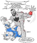  anal arena ass bb breasts cleavage covering demien hair_pull large_breasts mask nipples rainbow_mika smile street_fighter translated zangief 