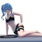  1girl absurdres blue_hair firen_inferno highres hololive hoshimachi_suisei ring_fit_adventure virtual_youtuber 