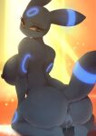  absurd_res anthro anthrofied anus ashraely big_breasts big_butt black_body bodily_fluids breasts butt canid canine curvy_figure edit eeveelution eyelashes female genital_fluids genitals hi_res looking_at_viewer looking_back mammal nintendo nipples nude plump_labia pok&eacute;mon pok&eacute;mon_(species) pok&eacute;morph pussy pussy_juice rear_view shiny_pok&eacute;mon simple_background smile solo thick_thighs umbreon video_games voluptuous wide_hips yellow_eyes 