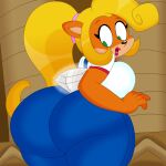  2022 3barts 4k absurd_res accessory activision anthro bandicoot big_breasts big_butt blonde_hair breasts butt clothing coco_bandicoot crash_bandicoot_(series) curvy_figure detailed_background digital_media_(artwork) eyelashes female fingers fur gem green_eyes hair hair_accessory hair_tie hi_res hourglass_figure huge_breasts huge_butt inside lips long_hair looking_back mammal marsupial multicolored_body multicolored_fur orange_body orange_fur overalls ponytail rear_view smile solo tan_body tan_fur thick_thighs tongue two_tone_body two_tone_fur video_games voluptuous wide_hips 