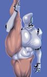  absurd_res big_breasts blue_background breasts double_deck faceless female flexible haydee haydee_(game) hi_res machine not_furry one_leg_up raised_leg robot simple_background solo splits spread_legs spreading standing vertical_splits video_games 