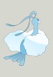  altaria animal_focus bird blue_eyes commentary_request from_side full_body grey_background highres looking_up mokuzou_(moku_ssbu) no_humans pokemon pokemon_(creature) simple_background solo 